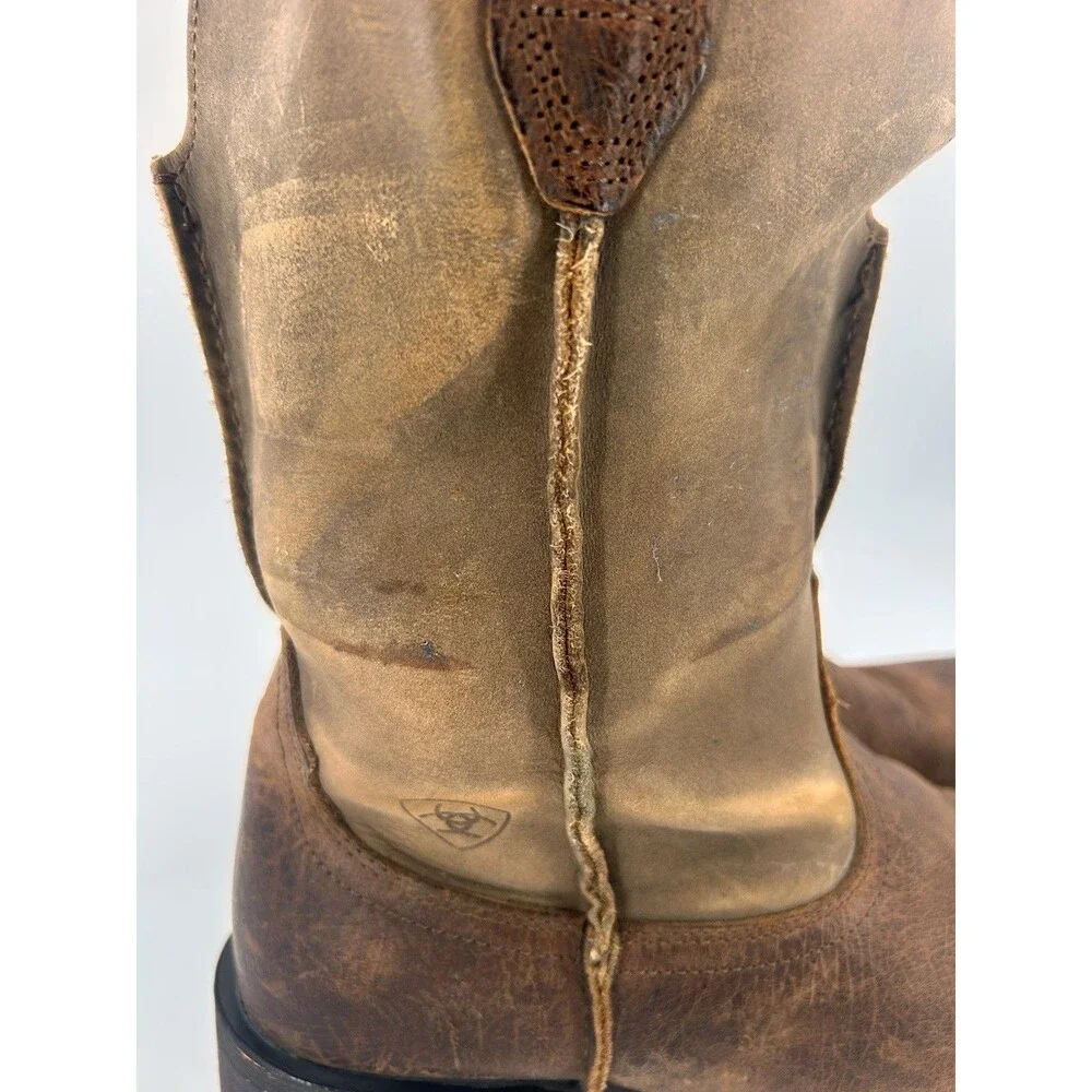 Ariat Rambler Western Boots Brown 2 tone Mens size 11D Square Toe 10002317